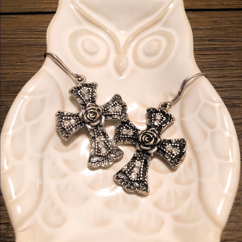 Cross & Rose Cowgirl Earrings